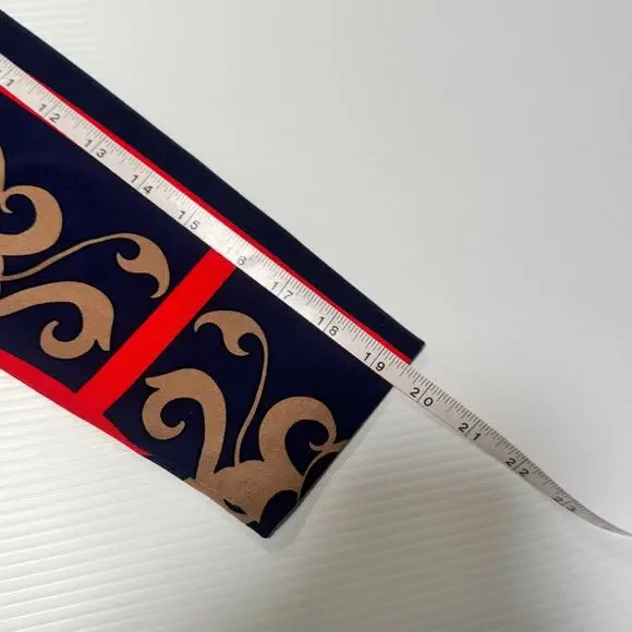 Cache Bodycon Sheath Dress Baroque Navy Red Women’s Medium Boat Neck Geometric - Picture 16 of 16